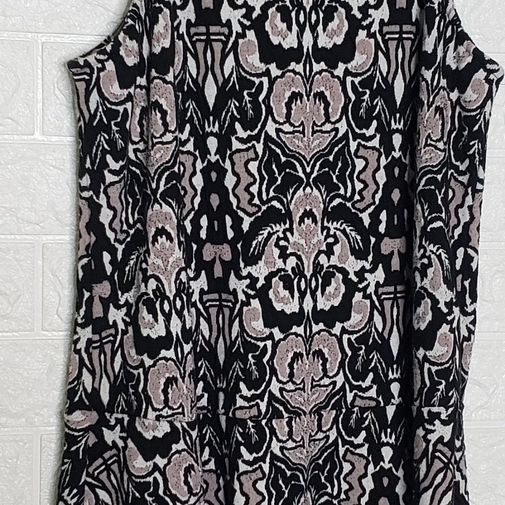 EUC FREE PEOPLE AMELIA BLACK GREY SLEEVELESS ZIP FORM FIT MINI DRESS - Picture 4 of 9